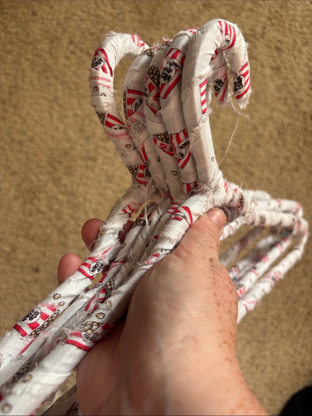 Upcycled fabric hangers